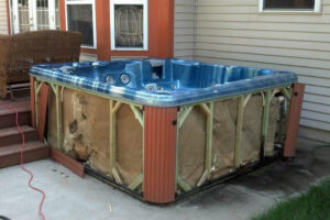 hot tub on back patio