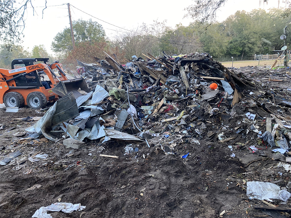 Debris removal from house demolition in Lakeland, FL